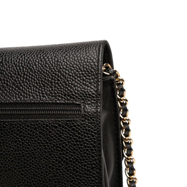 Chanel CC Caviar Wallet on Chain