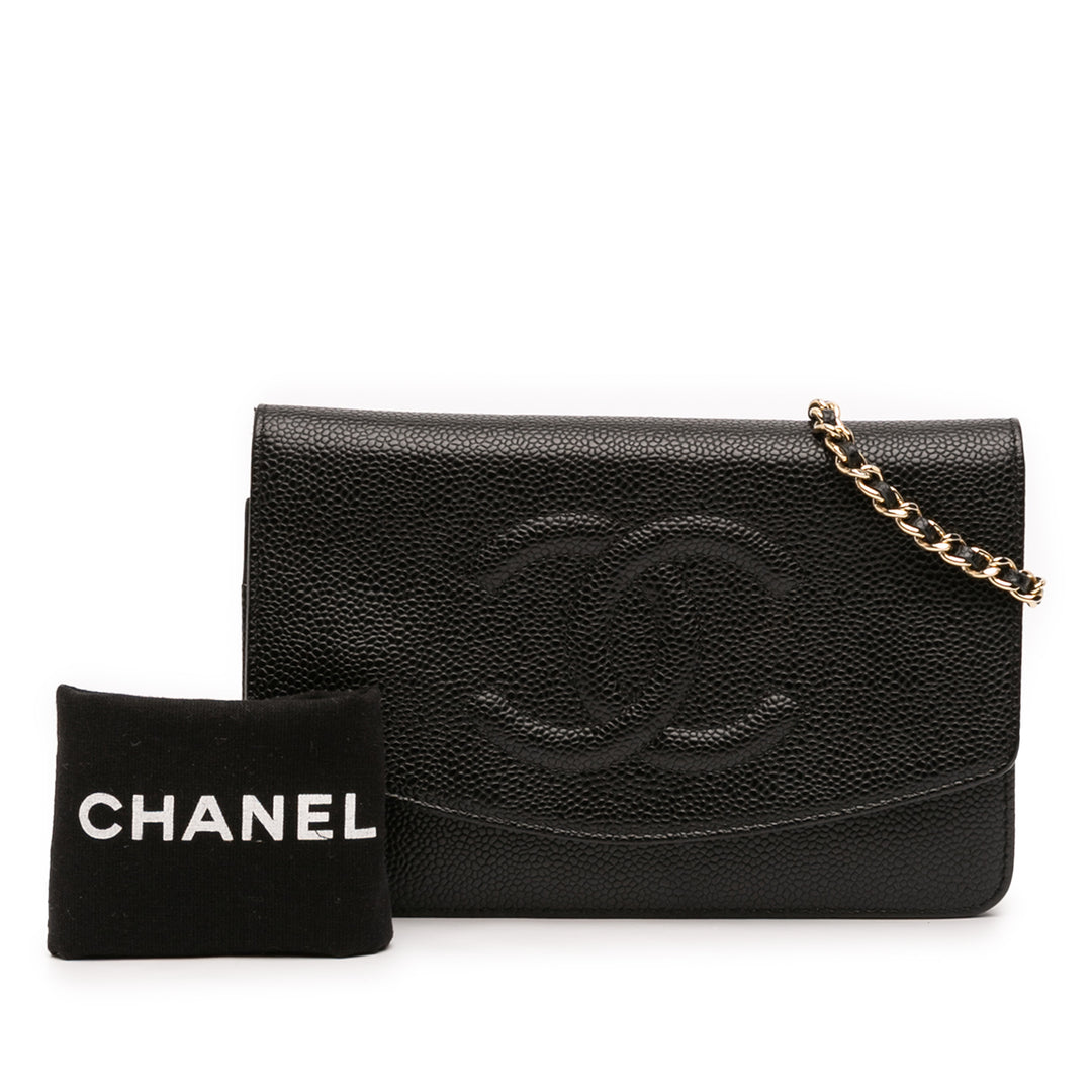 Chanel CC Caviar Wallet on Chain