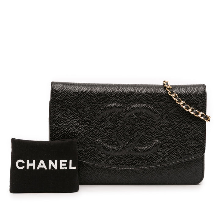 Chanel CC Caviar Wallet on Chain