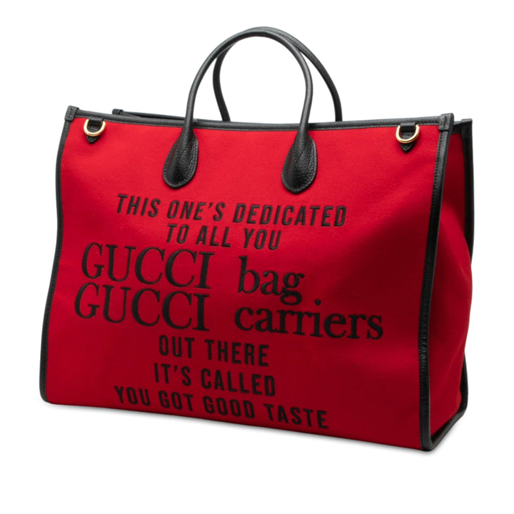 Gucci 100th Anniversary à finitions Felt Script Logo Cabas Cuir de veau