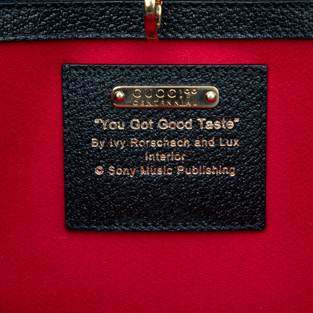 Gucci 100th Anniversary à finitions Felt Script Logo Cabas Cuir de veau