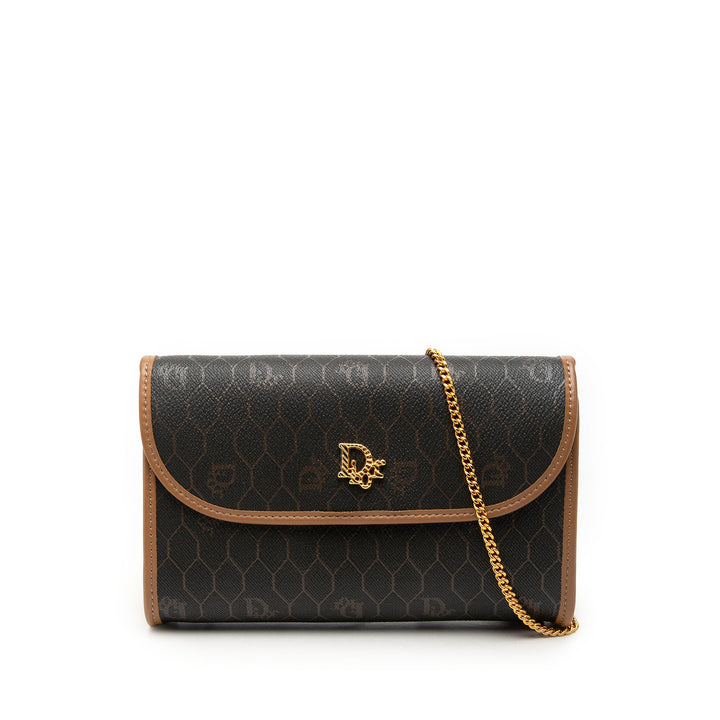 Dior Honeycomb Coated Toile Chain à rabat Sac porté croisé