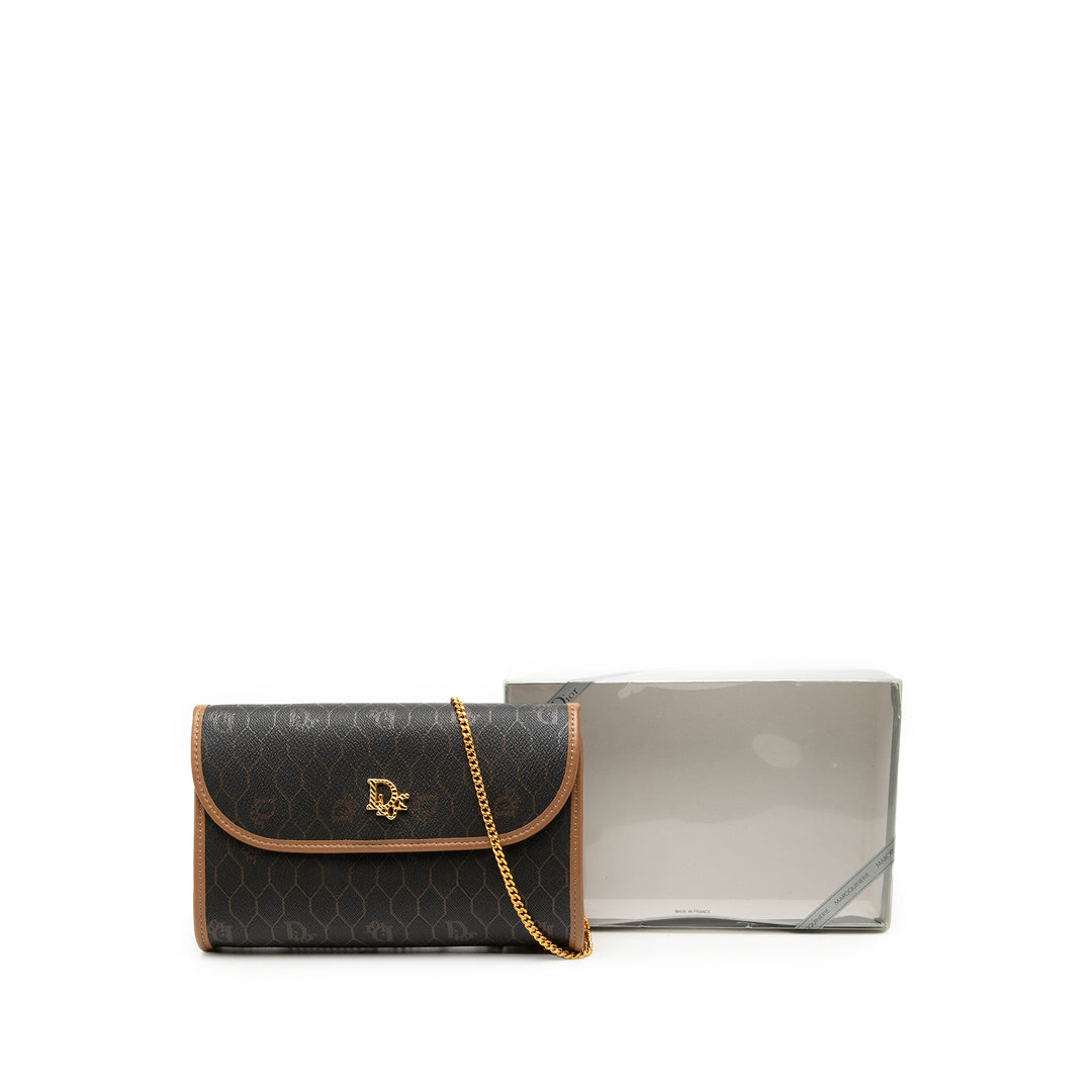 Dior Honeycomb Coated Toile Chain à rabat Sac porté croisé