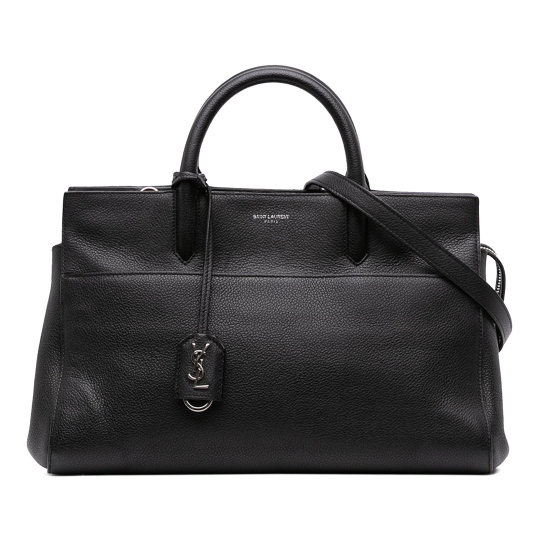Saint Laurent Cabas grainé Rive Gauche Petit Cuir de veau grainé Noir – vue principale – GABY PARIS
