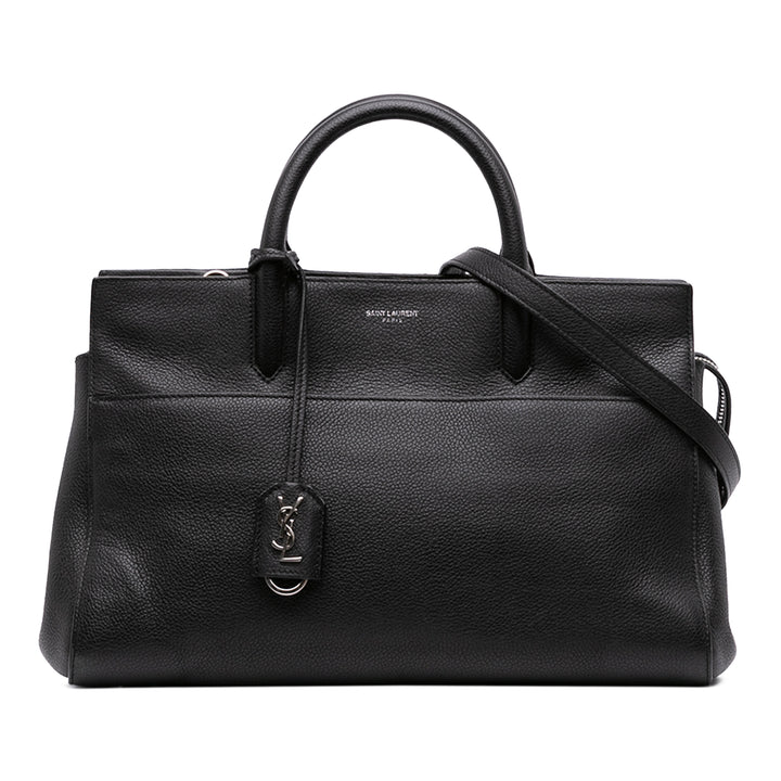 Saint Laurent Cabas grainé Rive Gauche Petit Cuir de veau grainé Noir – vue principale – GABY PARIS