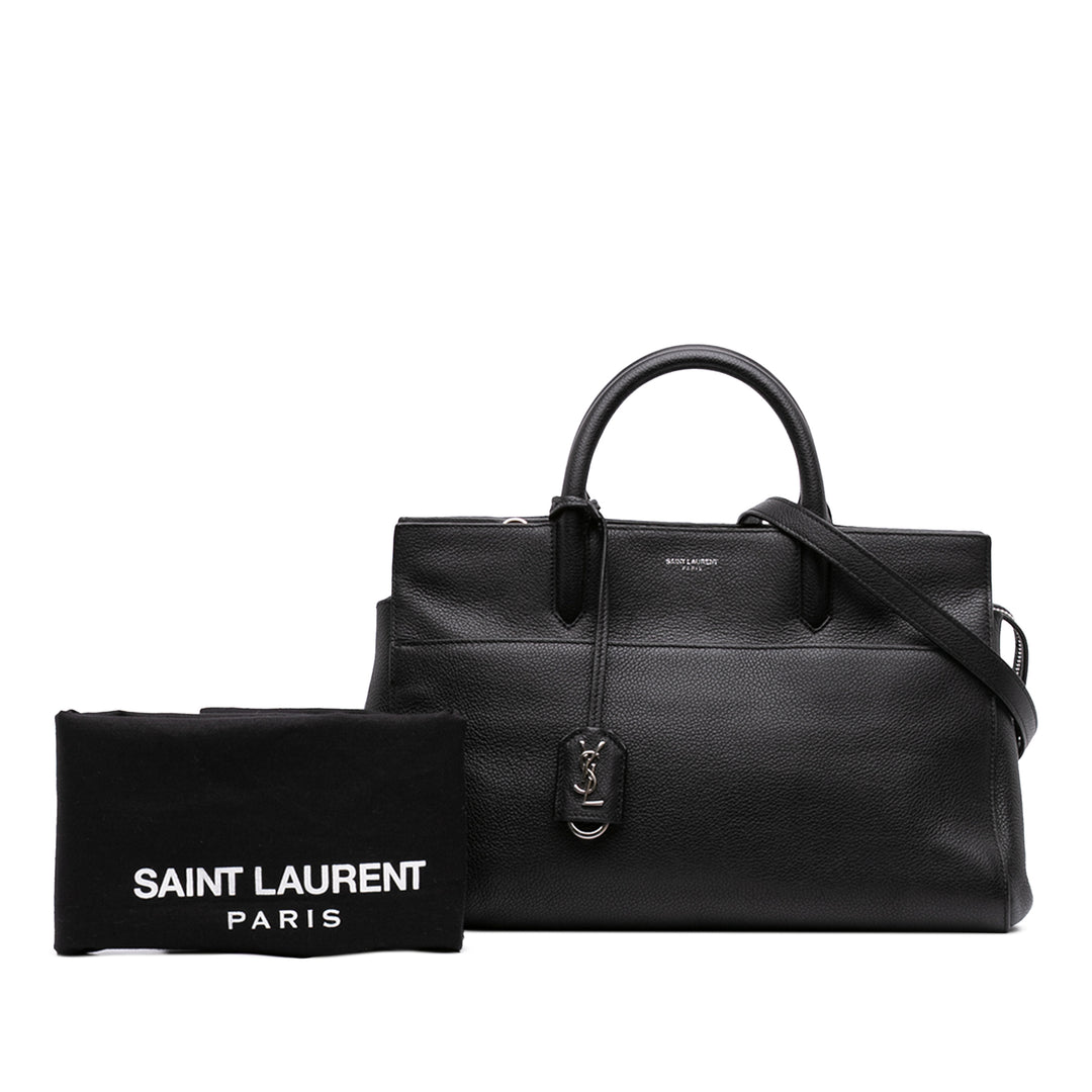 Saint Laurent Cabas grainé Rive Gauche Petit Cuir de veau grainé Noir – vue 7 – GABY PARIS