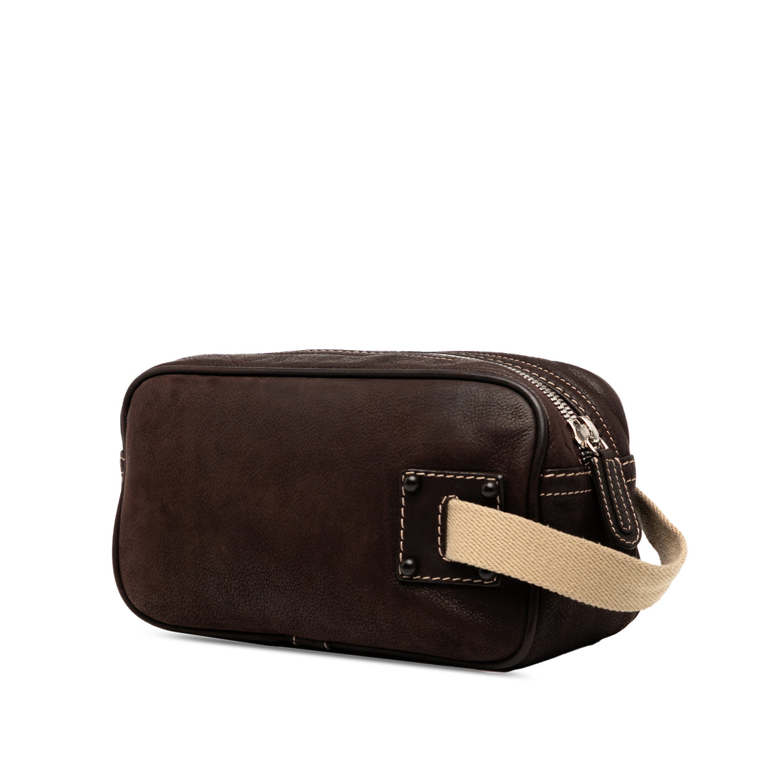 LOEWE Nubuck Anagram Pochette Cuir