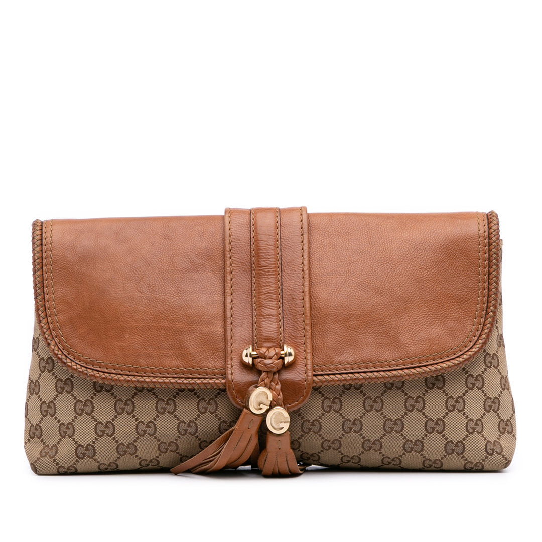 GG Canvas Marrakech Clutch Brown - Gaby Paris