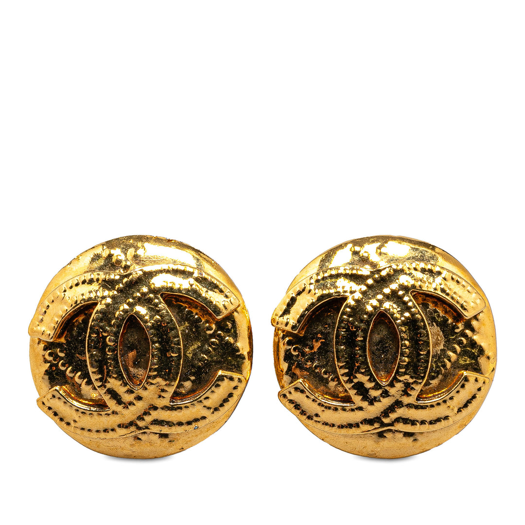 Gold Plated CC Clip On Earrings Gold - Gaby Paris