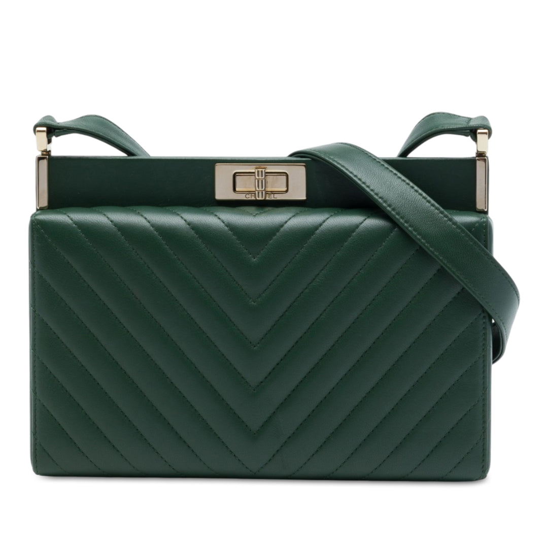Chevron Reissue 2.55 Sac boîte Cuir d'agneau Vert