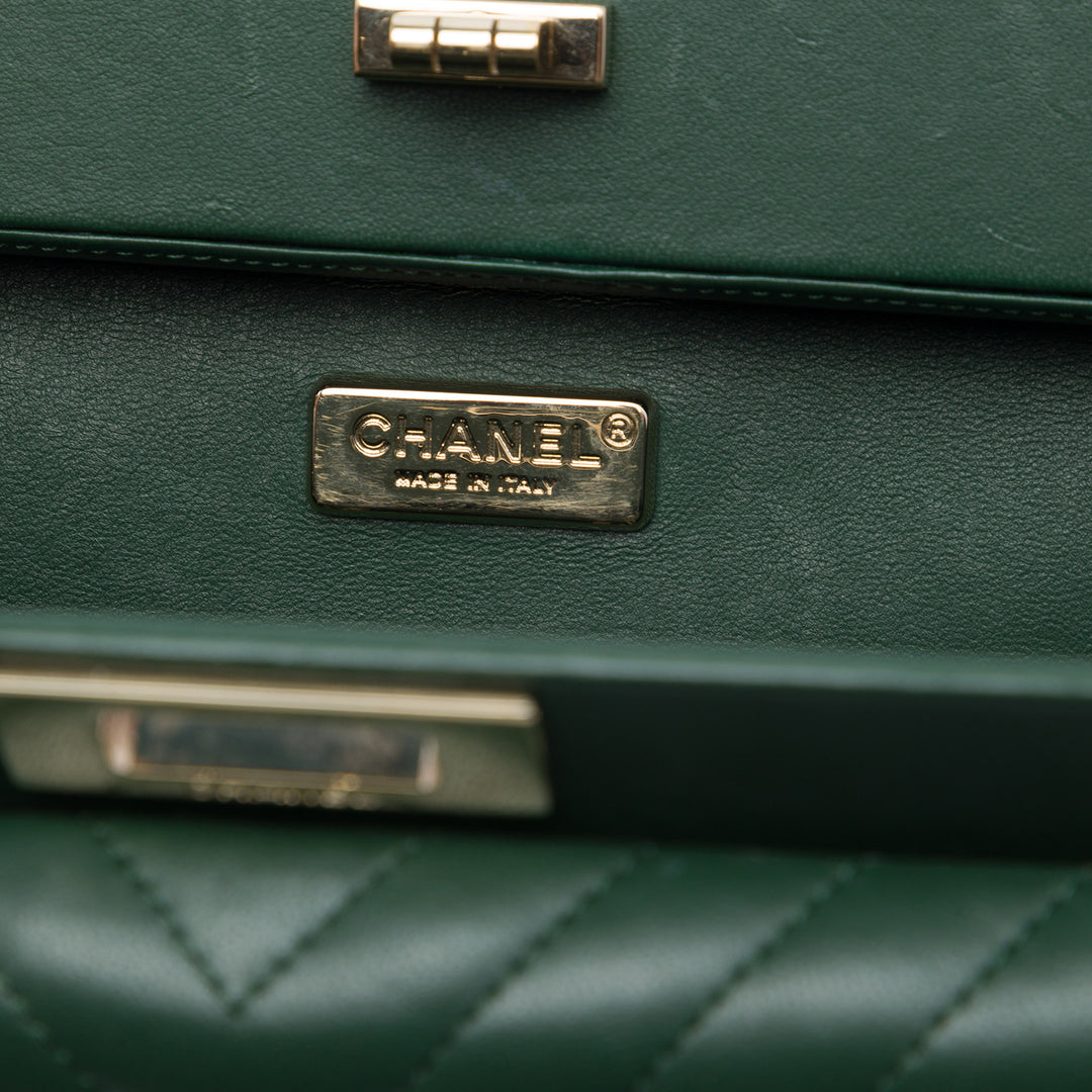 Chevron Reissue 2.55 Sac boîte Cuir d'agneau Vert