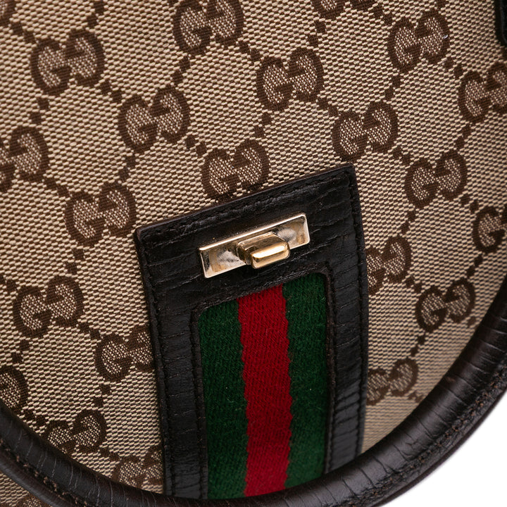 GG Canvas Web Junco Handbag Brown - Gaby Paris