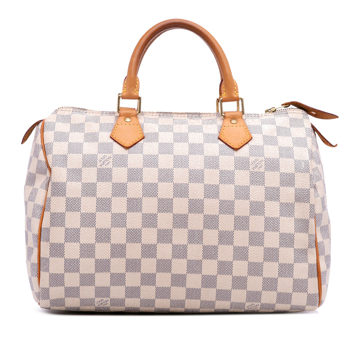 Louis Vuitton Damier Azur Speedy 30 Blanc – GABY PARIS Authentique