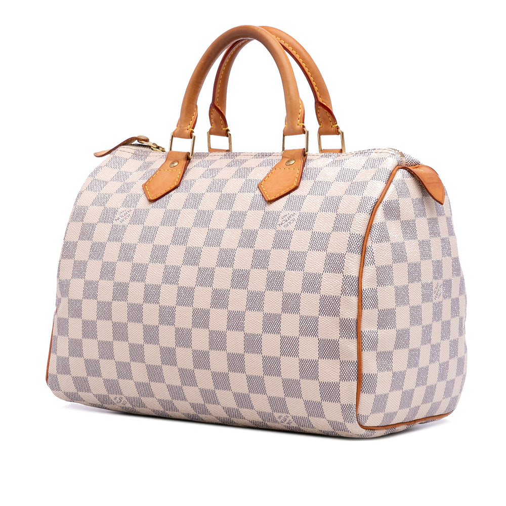 Louis Vuitton Damier Azur Speedy 30 Blanc – GABY PARIS Authentique