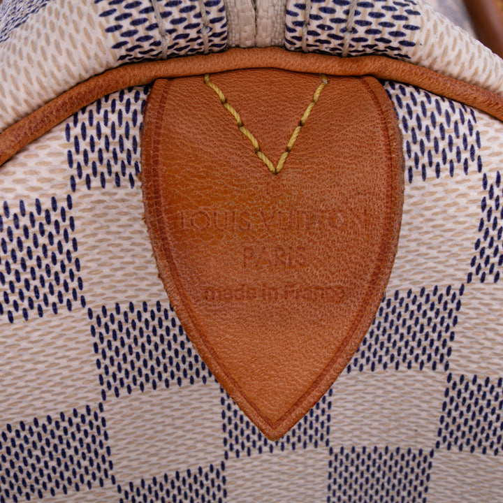 Louis Vuitton Damier Azur Speedy 30 Blanc – GABY PARIS Authentique