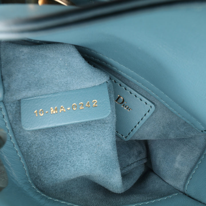 Micro Lambskin Cannage Lady Dior Blue - Gaby Paris