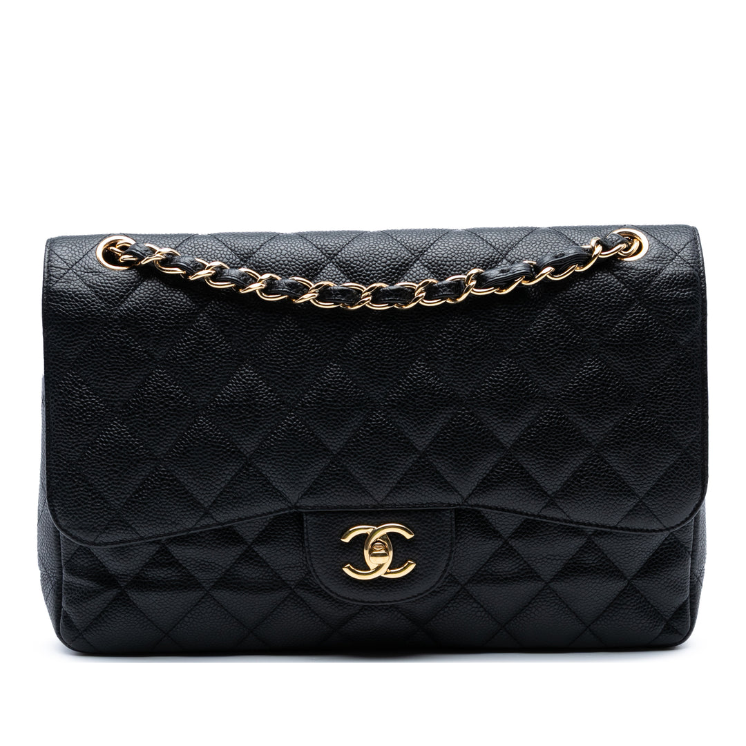 Chanel Jumbo Classic Caviar Double rabat Noir – GABY PARIS Authentique