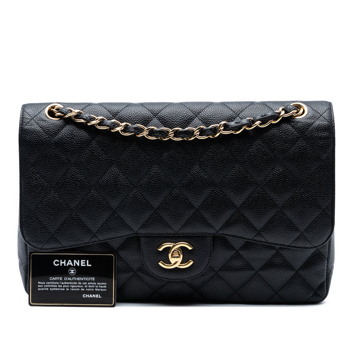 Chanel Jumbo Classic Caviar Double rabat Noir – GABY PARIS Authentique