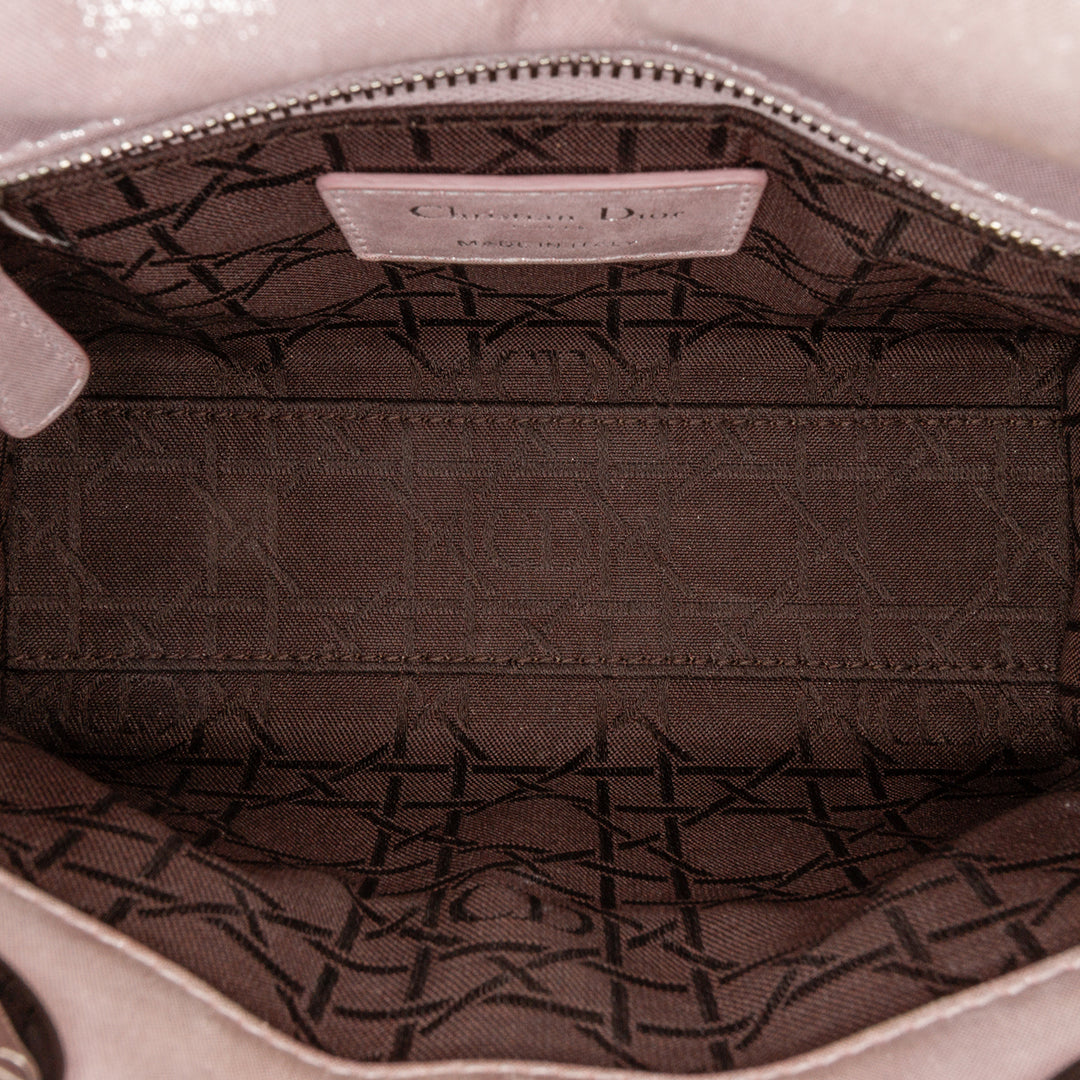 Mini Iridescent Lambskin Cannage Lady Dior Pink - Gaby Paris