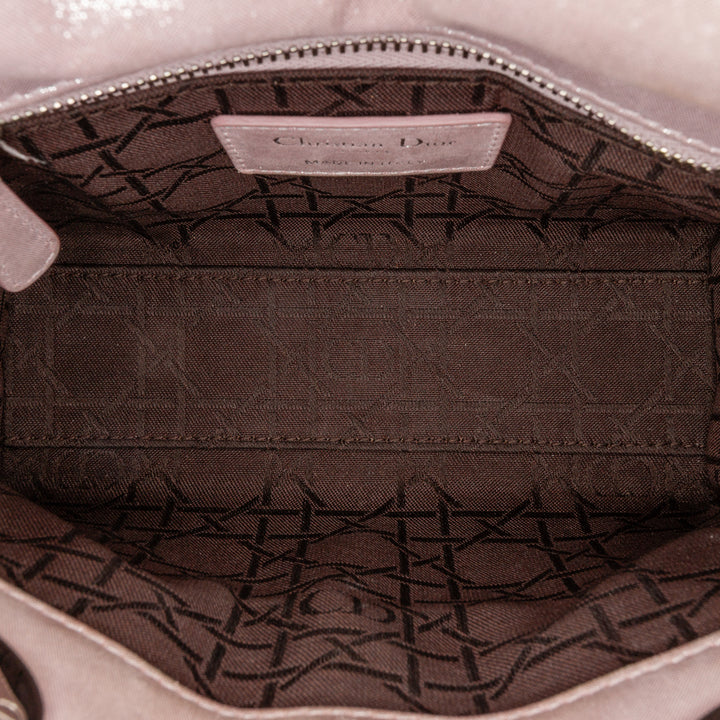 Mini Iridescent Lambskin Cannage Lady Dior Pink - Gaby Paris