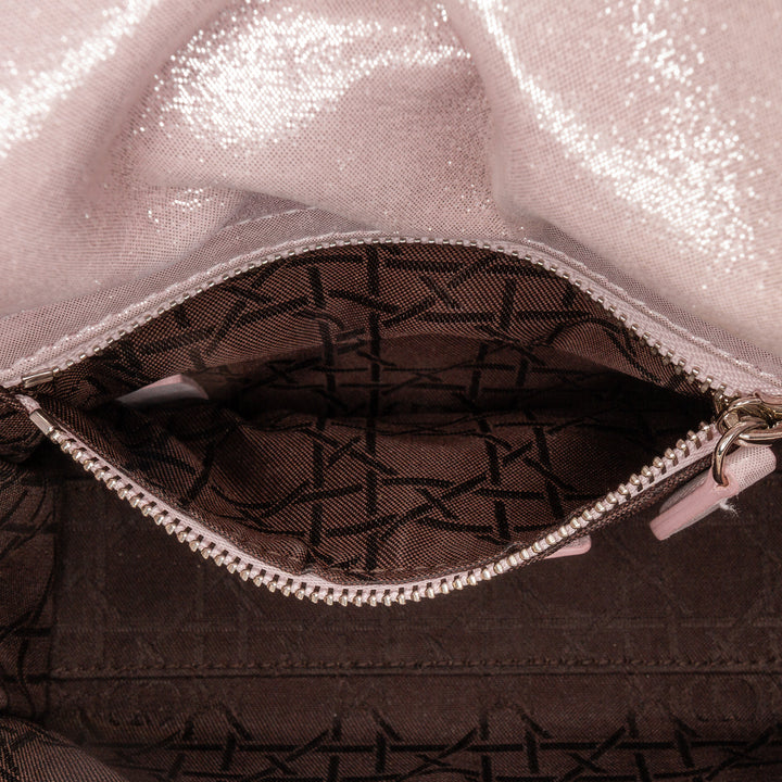 Mini Iridescent Lambskin Cannage Lady Dior Pink - Gaby Paris