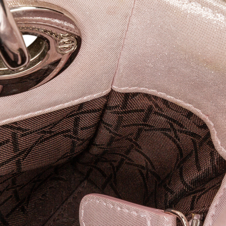 Mini Iridescent Lambskin Cannage Lady Dior Pink - Gaby Paris