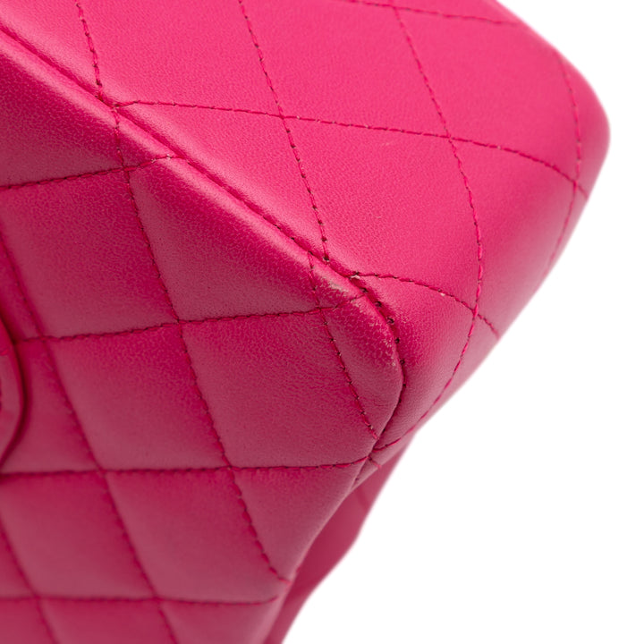 Medium Classic Lambskin Double Flap Pink - Gaby Paris