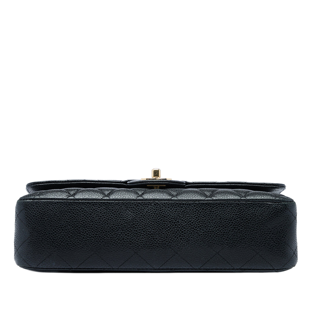 Classic Double rabat Moyen Cuir caviar Noir
