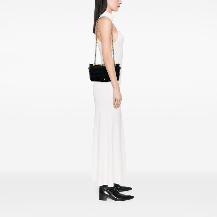 Chanel Medium Classic Tweed Simple rabat Noir – GABY PARIS Authentique