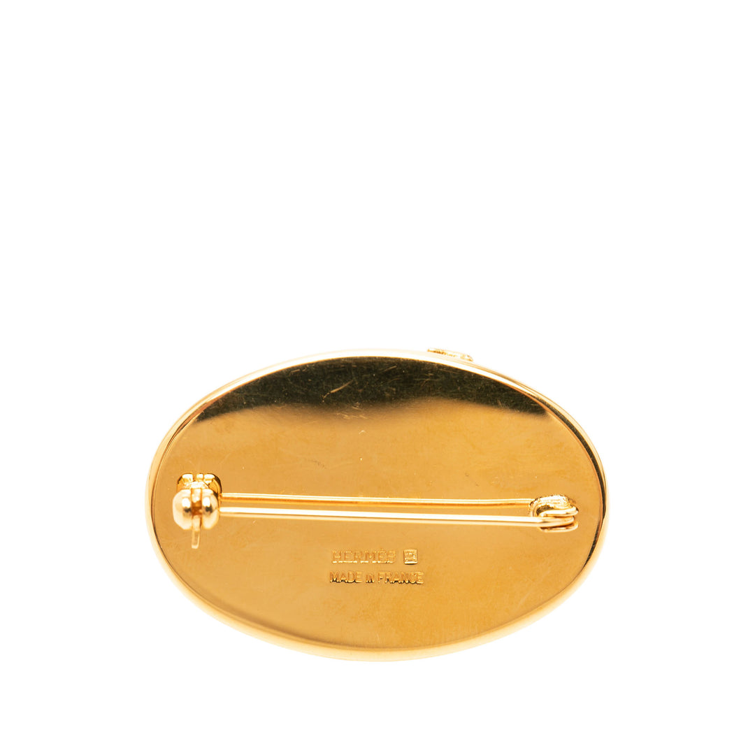 Hermès Émail Chevaux Pin Broche