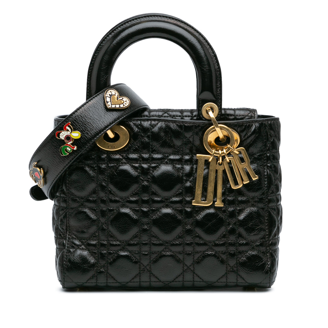 Small Crinkled Patent Cannage My ABCDior Lady Dior Black - Gaby Paris