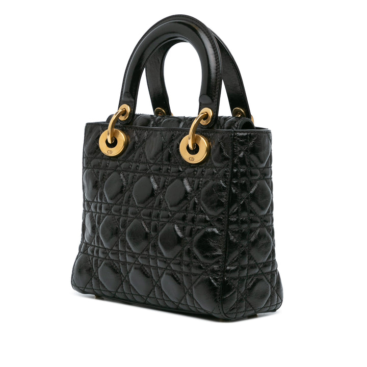 Small Crinkled Patent Cannage My ABCDior Lady Dior Black - Gaby Paris