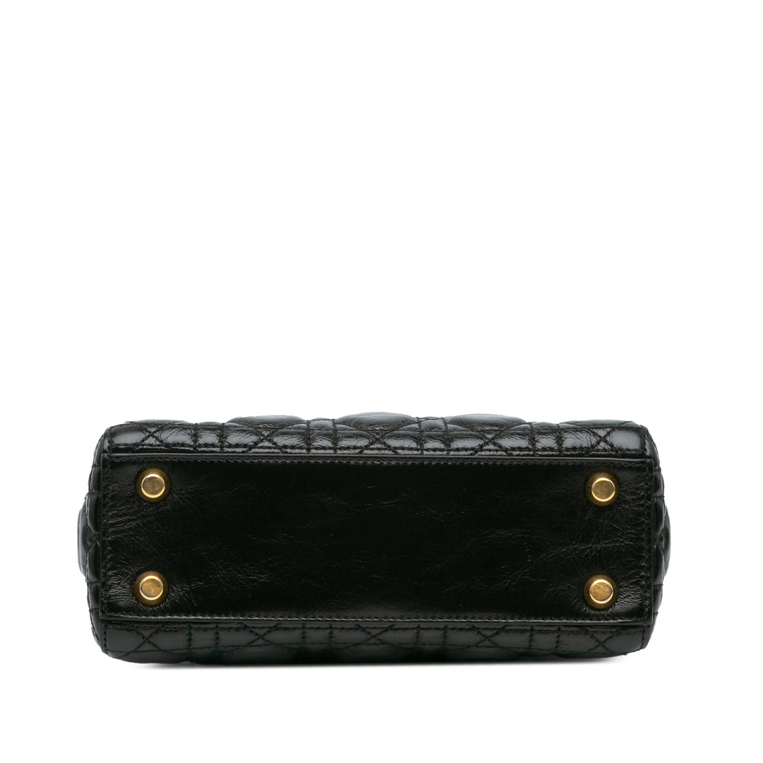 Small Crinkled Patent Cannage My ABCDior Lady Dior Black - Gaby Paris