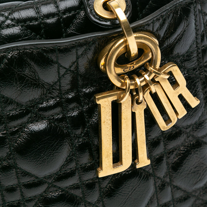 Small Crinkled Patent Cannage My ABCDior Lady Dior Black - Gaby Paris