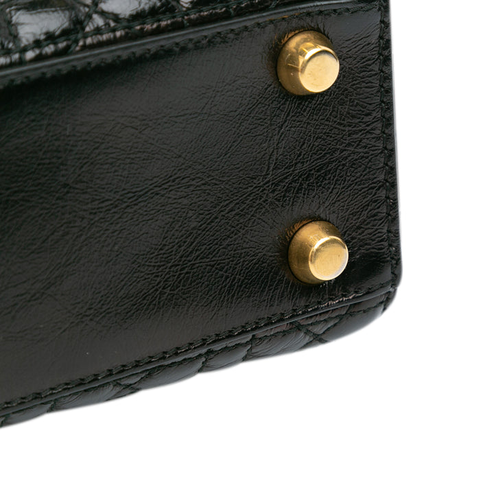 Small Crinkled Patent Cannage My ABCDior Lady Dior Black - Gaby Paris