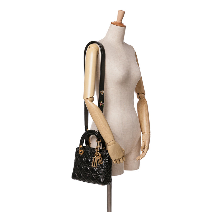 Small Crinkled Patent Cannage My ABCDior Lady Dior Black - Gaby Paris