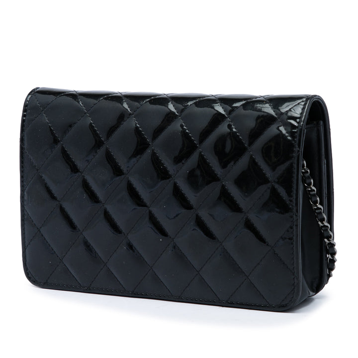Matelassé Golden Class Wallet on Chain Noir
