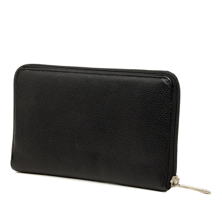 Chanel Portefeuille CC Zippé organisateur Cuir caviar Noir – vue 2 – GABY PARIS