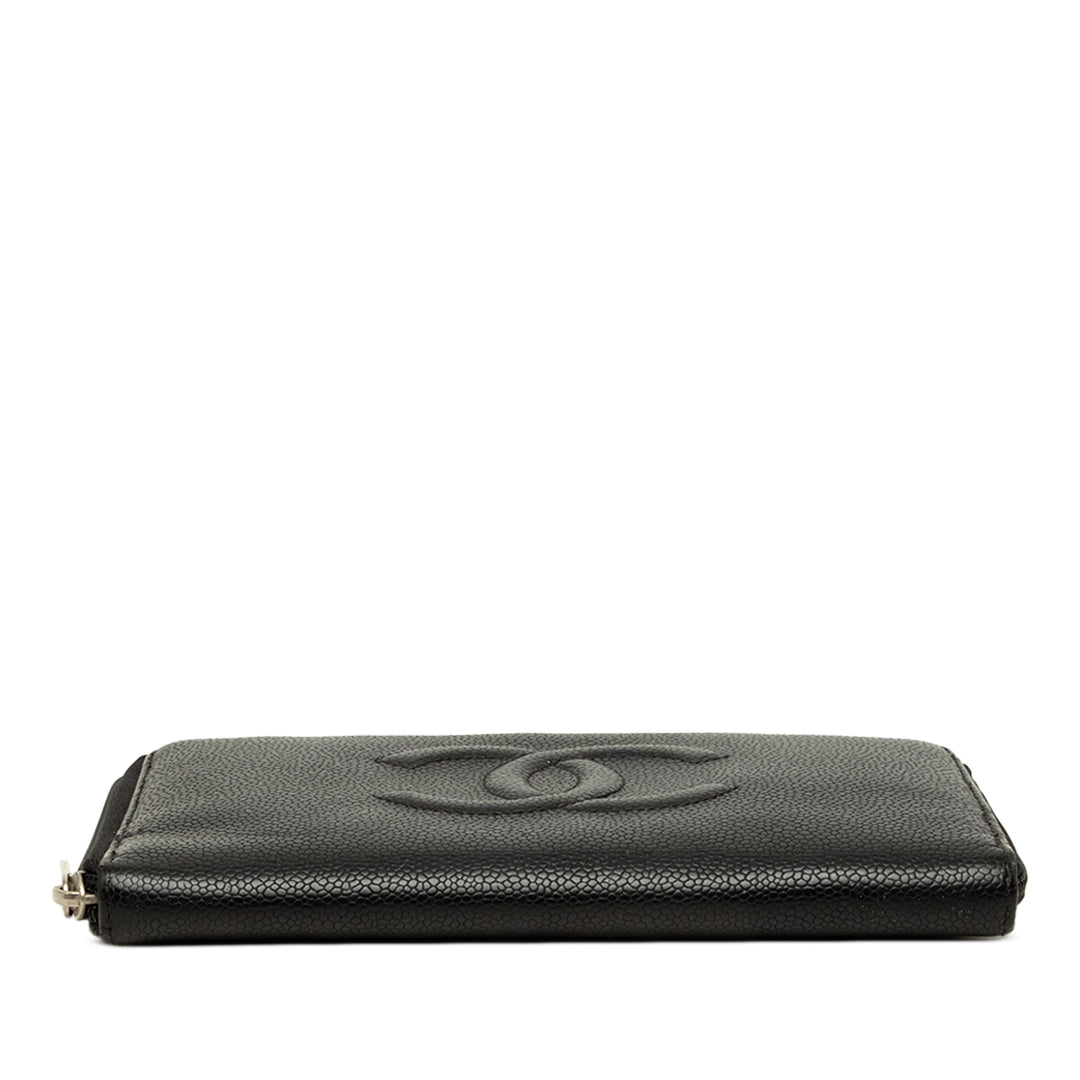 Chanel Portefeuille CC Zippé organisateur Cuir caviar Noir – vue 3 – GABY PARIS