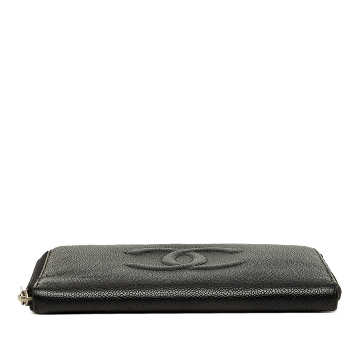 Chanel Portefeuille CC Zippé organisateur Cuir caviar Noir – vue 3 – GABY PARIS