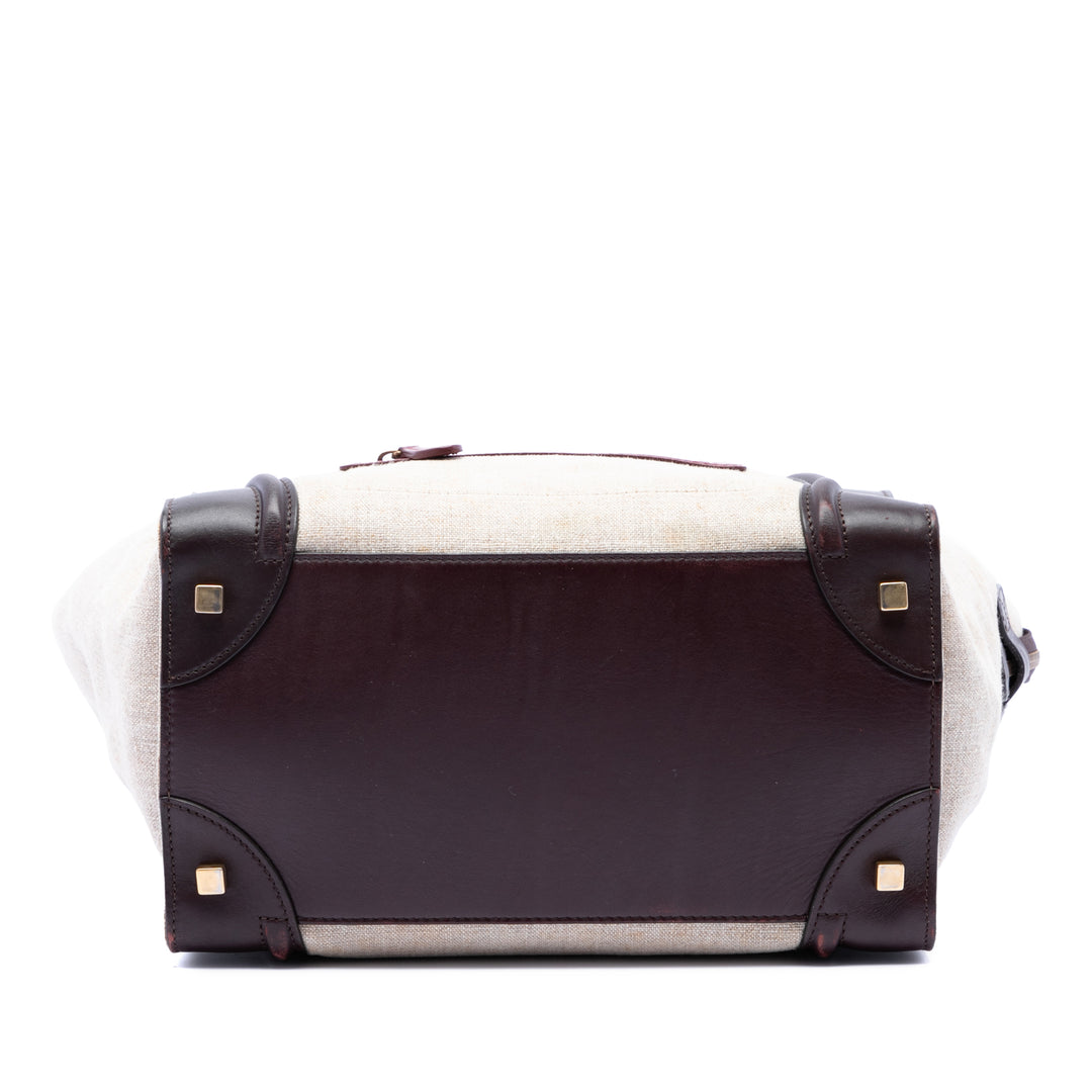 Celine Mini Tricolor Toile et Cuir Luggage Cabas