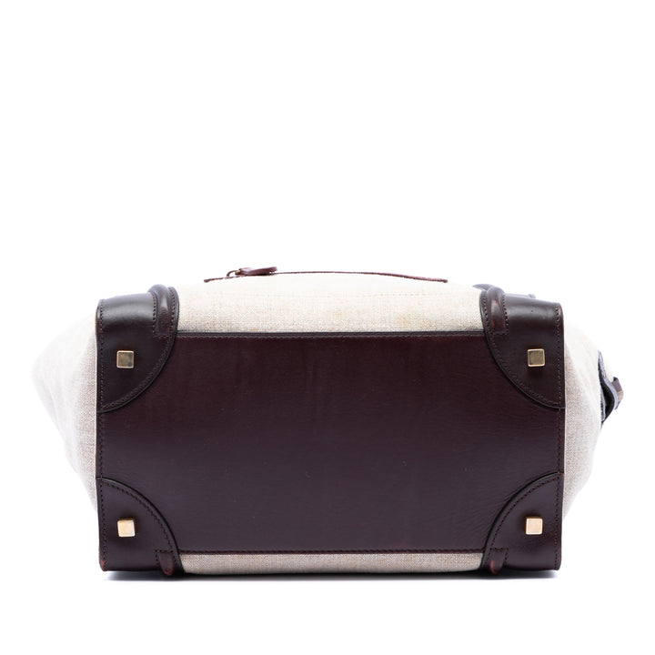Celine Mini Tricolor Toile et Cuir Luggage Cabas