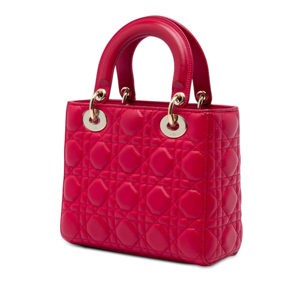 Dior Lady Dior Cannage MyABCDior Petit Cuir d'agneau Rouge – vue 2 – GABY PARIS