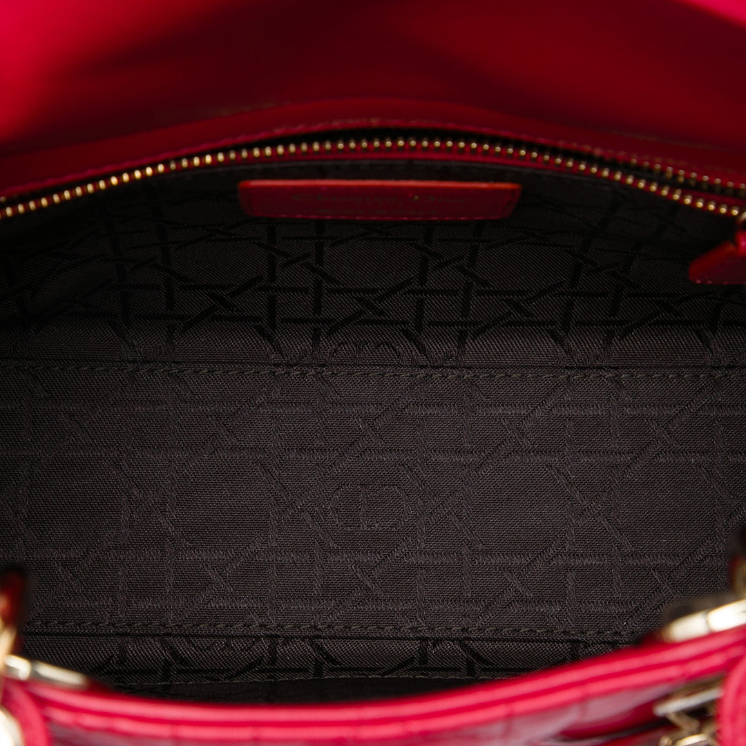 Dior Lady Dior Cannage MyABCDior Petit Cuir d'agneau Rouge – vue 4 – GABY PARIS