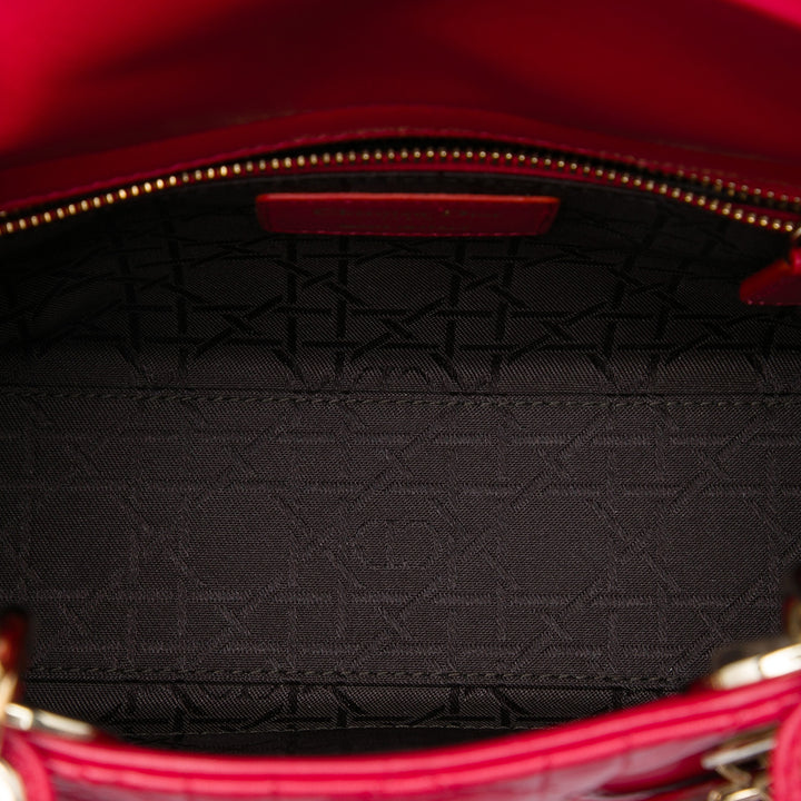 Dior Lady Dior Cannage MyABCDior Petit Cuir d'agneau Rouge – vue 4 – GABY PARIS