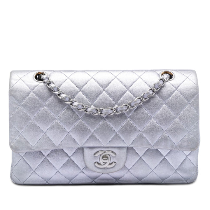 Chanel Medium Classic Metallic Cuir d’agneau Double rabat