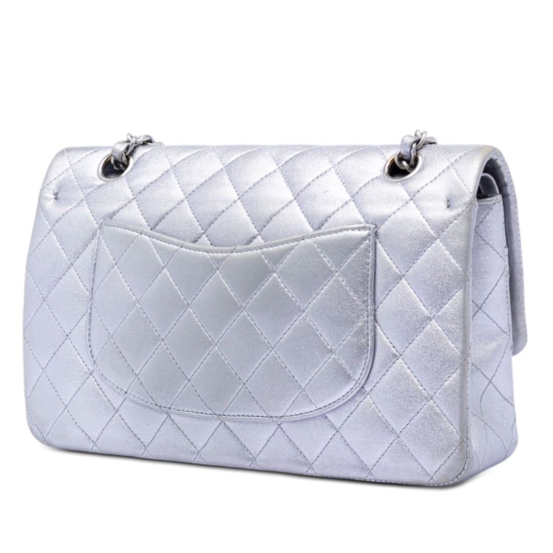 Chanel Medium Classic Metallic Cuir d’agneau Double rabat