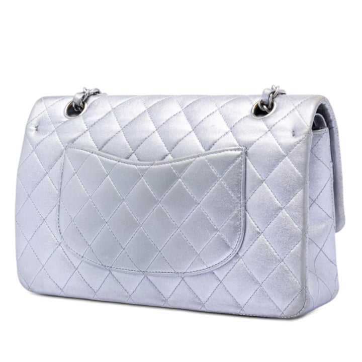 Chanel Medium Classic Metallic Cuir d’agneau Double rabat