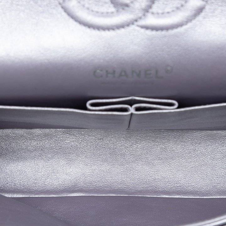 Chanel Medium Classic Metallic Cuir d’agneau Double rabat