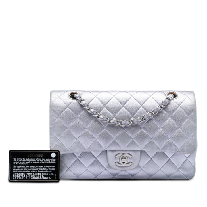 Chanel Medium Classic Metallic Cuir d’agneau Double rabat